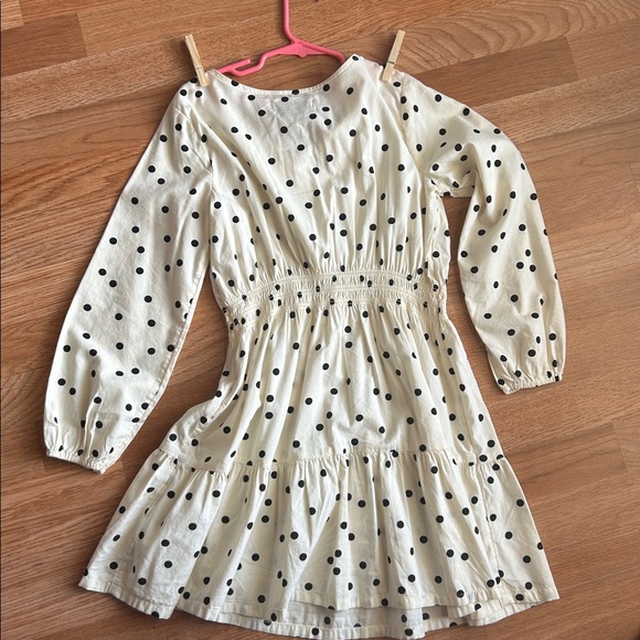 Old Navy Cream Polka Dot Kids Dress - Picture 2 of 2
